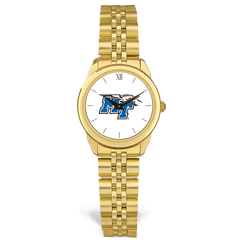 Women's Gold MTSU Blue Raiders Rolled Link Watch