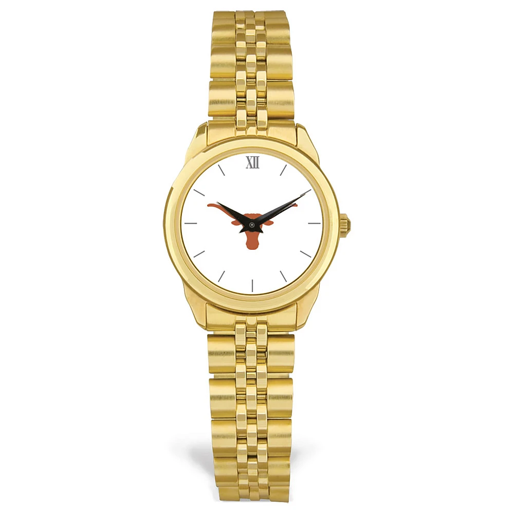 Women's Gold Texas Longhorns Rolled Link Watch