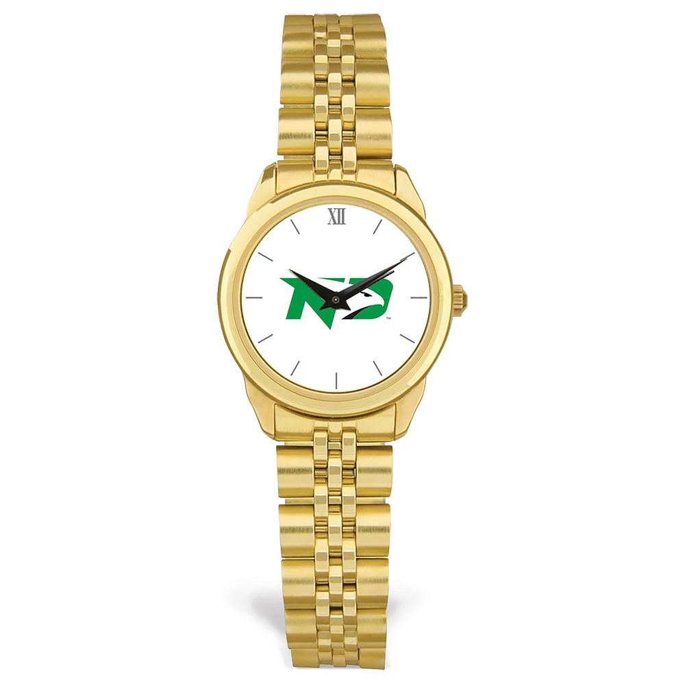 Women's Gold North Dakota Rolled Link Watch