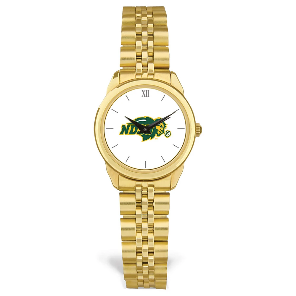 Women's Gold NDSU Bison Rolled Link Watch