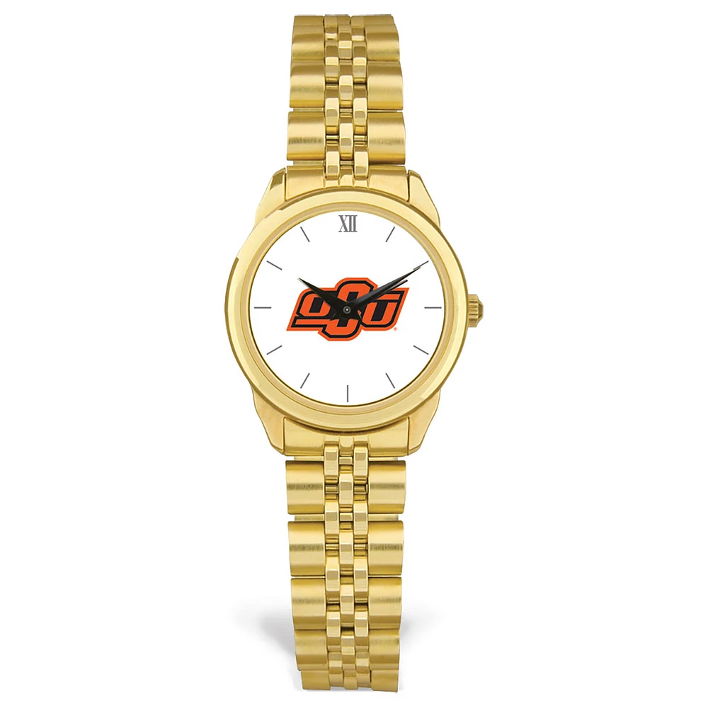 Women's Gold Oklahoma State Cowboys Rolled Link Watch