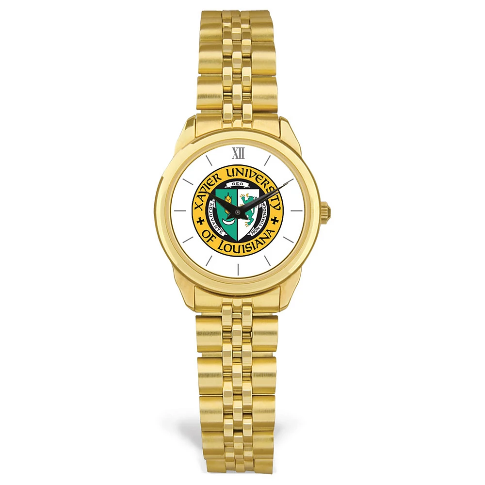 Women's Gold Xavier University of Louisiana Gold Rush Rolled Link Watch