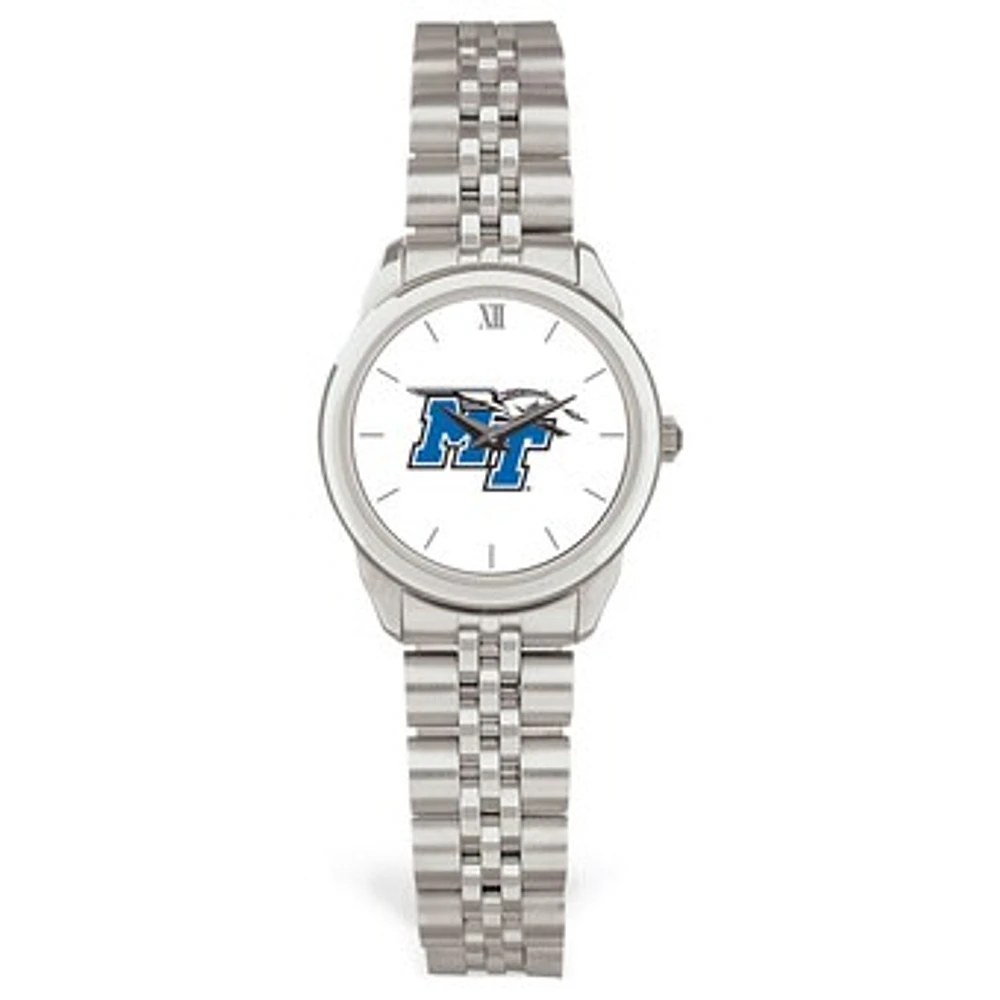 Women's Silver MTSU Blue Raiders Rolled Link Watch