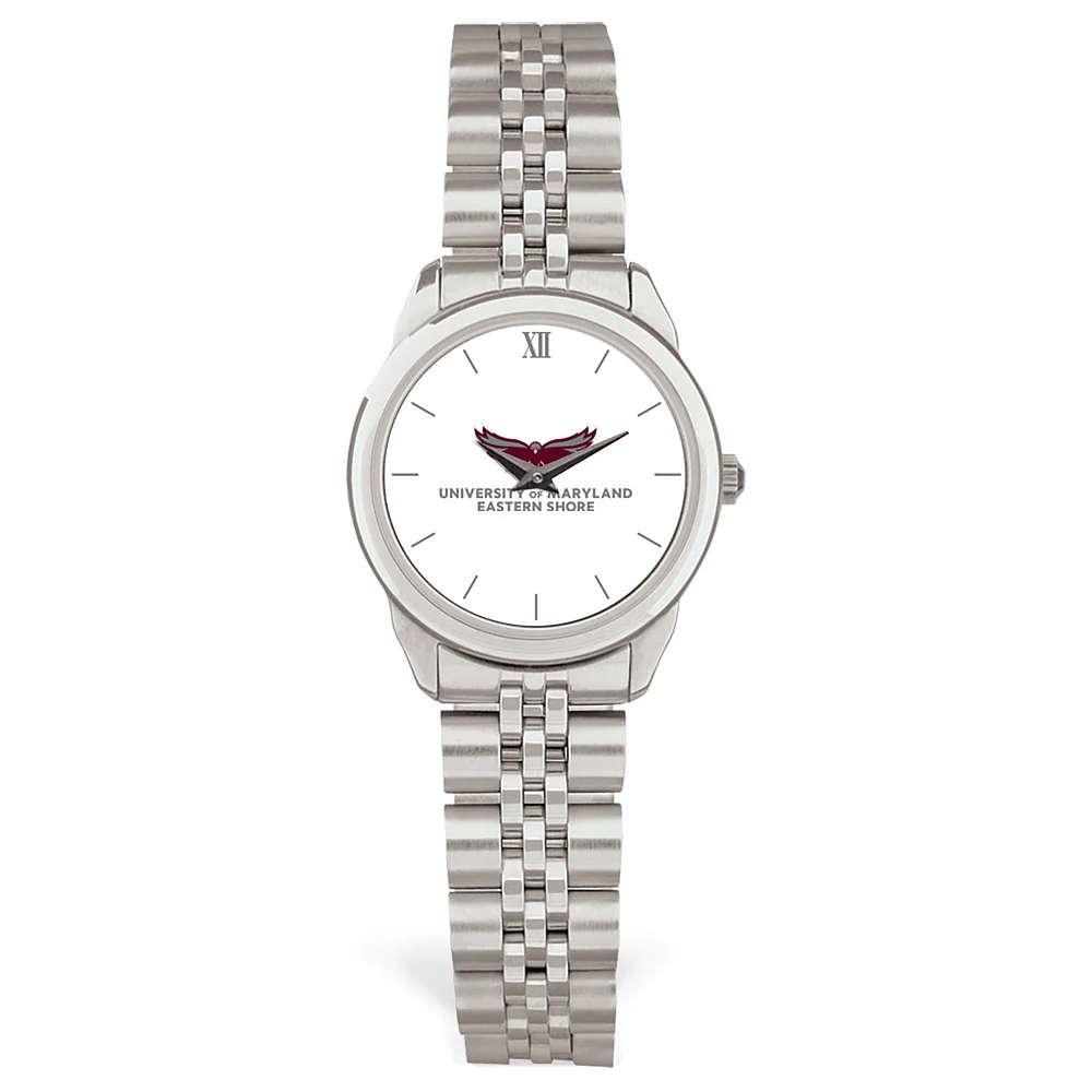 Women's Silver Maryland Eastern Shore Hawks Rolled Link Watch
