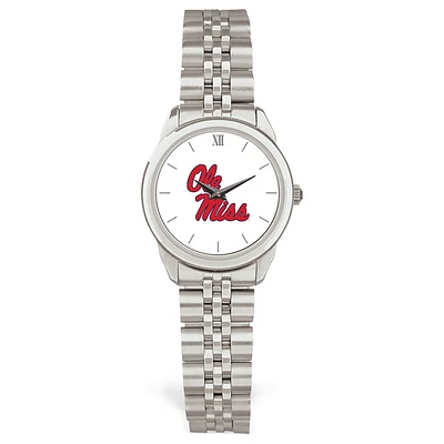 Women's Silver Ole Miss Rebels Rolled Link Watch