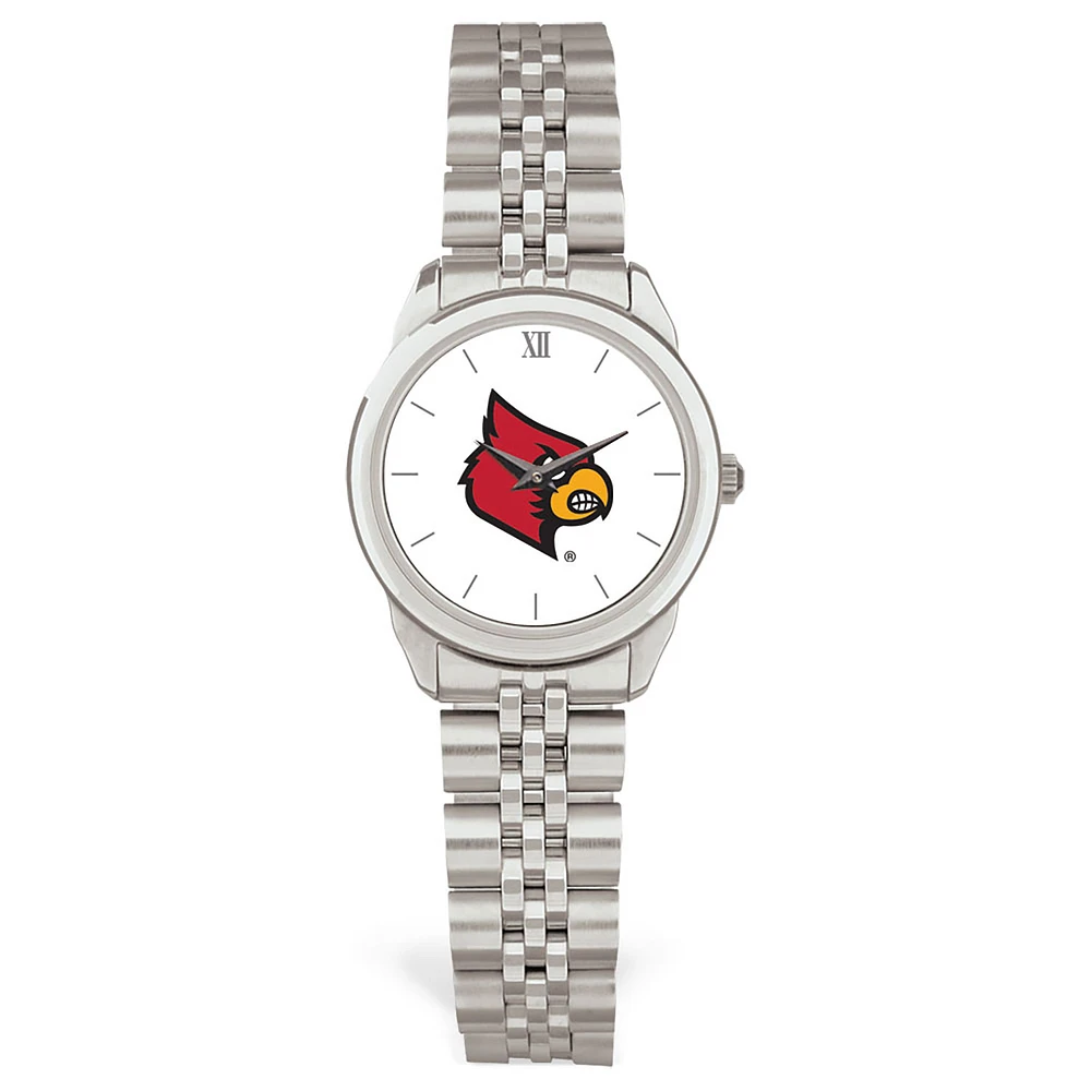 Women's Silver Louisville Cardinals Rolled Link Watch