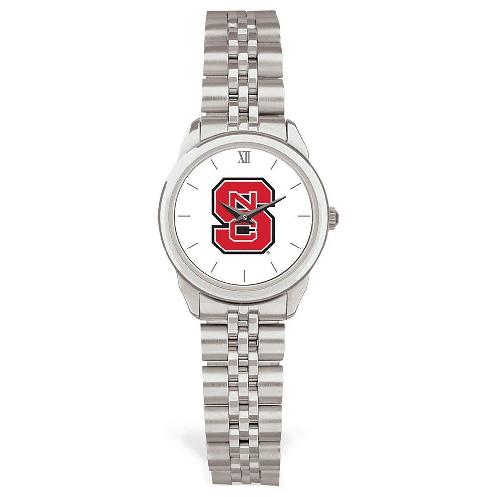 Women's Silver NC State Wolfpack Rolled Link Watch