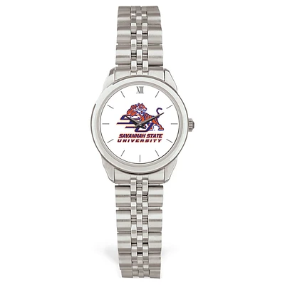 Women's Silver Savannah State Tigers Rolled Link Watch