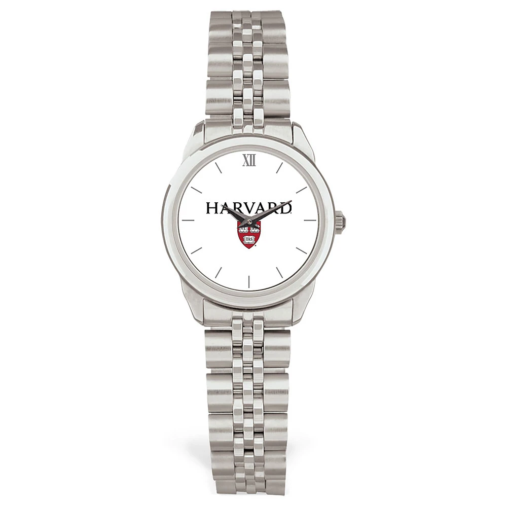 Women's Silver Harvard Crimson Rolled Link Watch