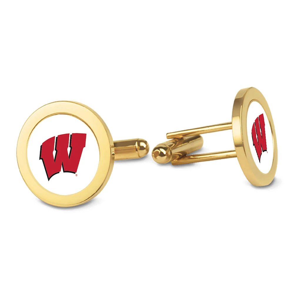 Gold Wisconsin Badgers Cufflinks
