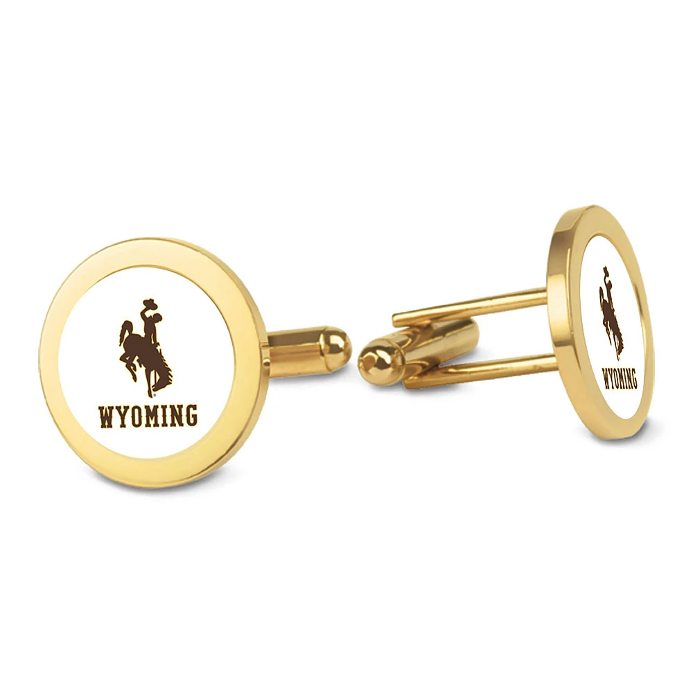 Gold Wyoming Cowboys Cufflinks