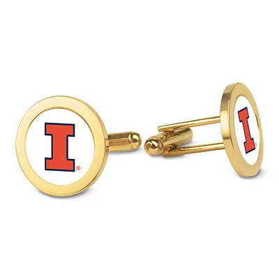 Gold Illinois Fighting Illini Cufflinks