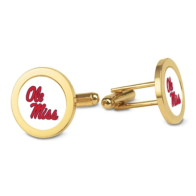 Gold Ole Miss Rebels Cufflinks