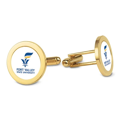 Gold Fort Valley State Wildcats Cufflinks