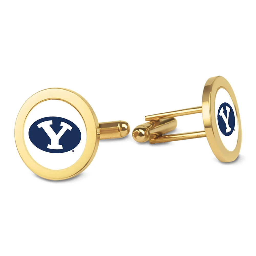 Gold BYU Cougars Cufflinks
