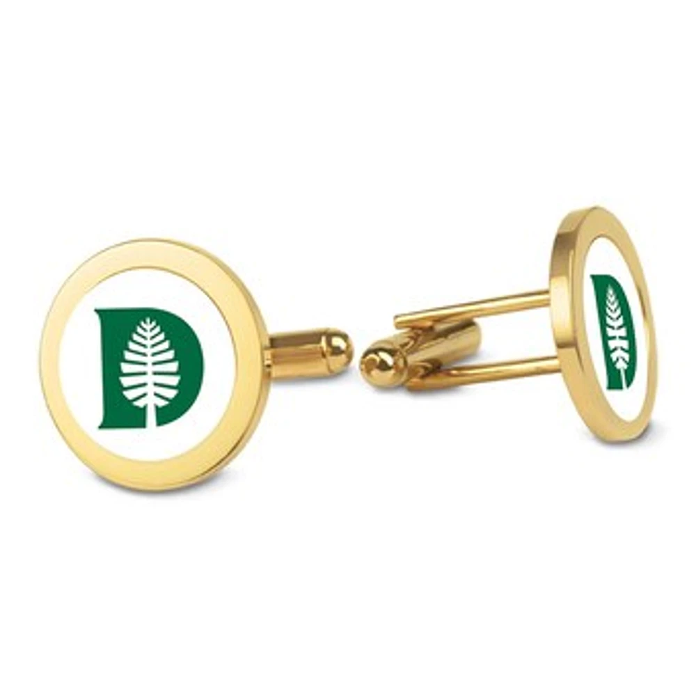Gold Dartmouth Big Green Cufflinks