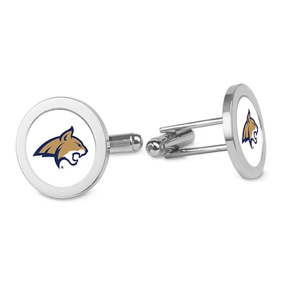 Silver Montana State Bobcats Cufflinks