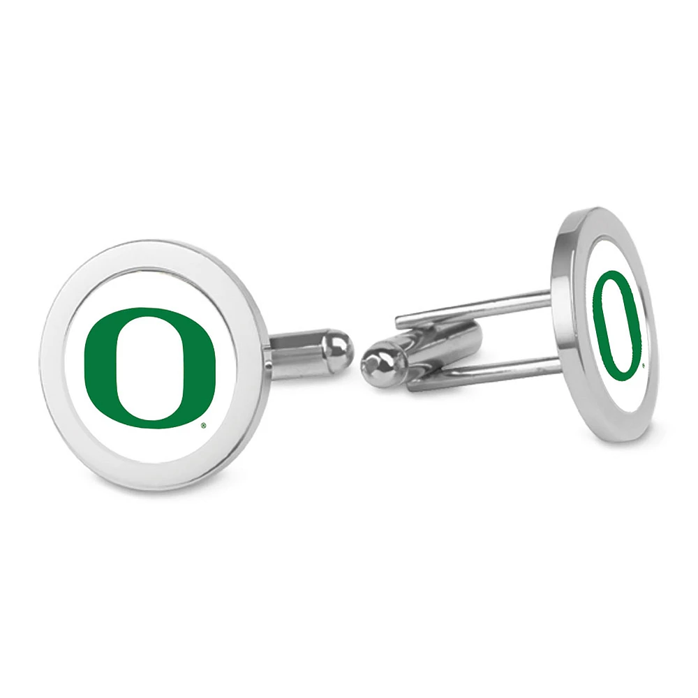 Silver Oregon Ducks Cufflinks