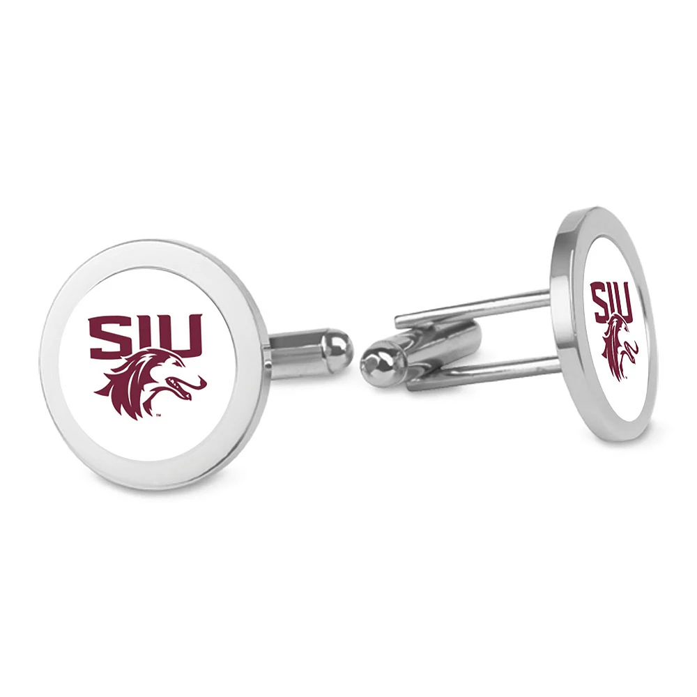 Silver Southern Illinois Salukis Cufflinks