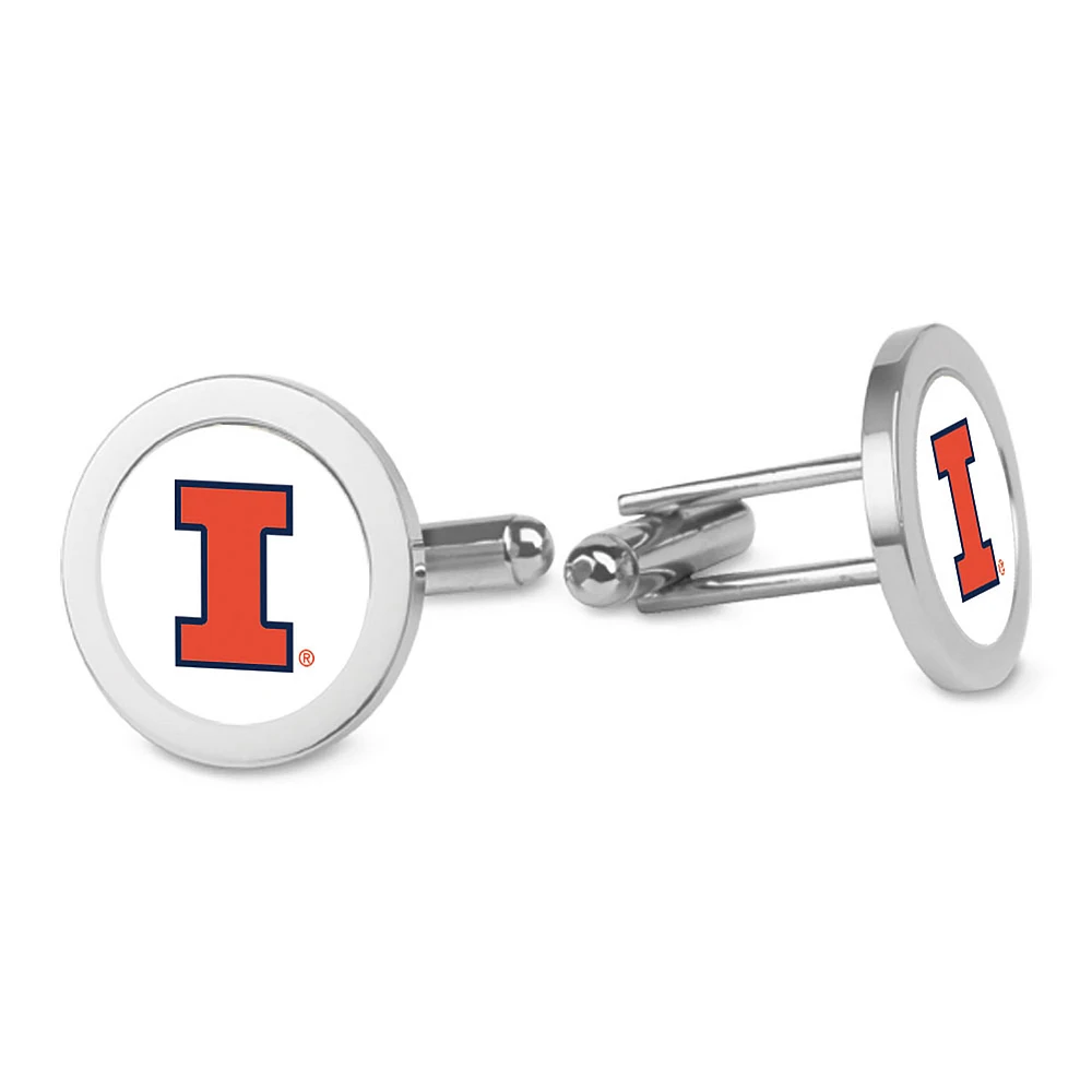 Silver Illinois Fighting Illini Cufflinks