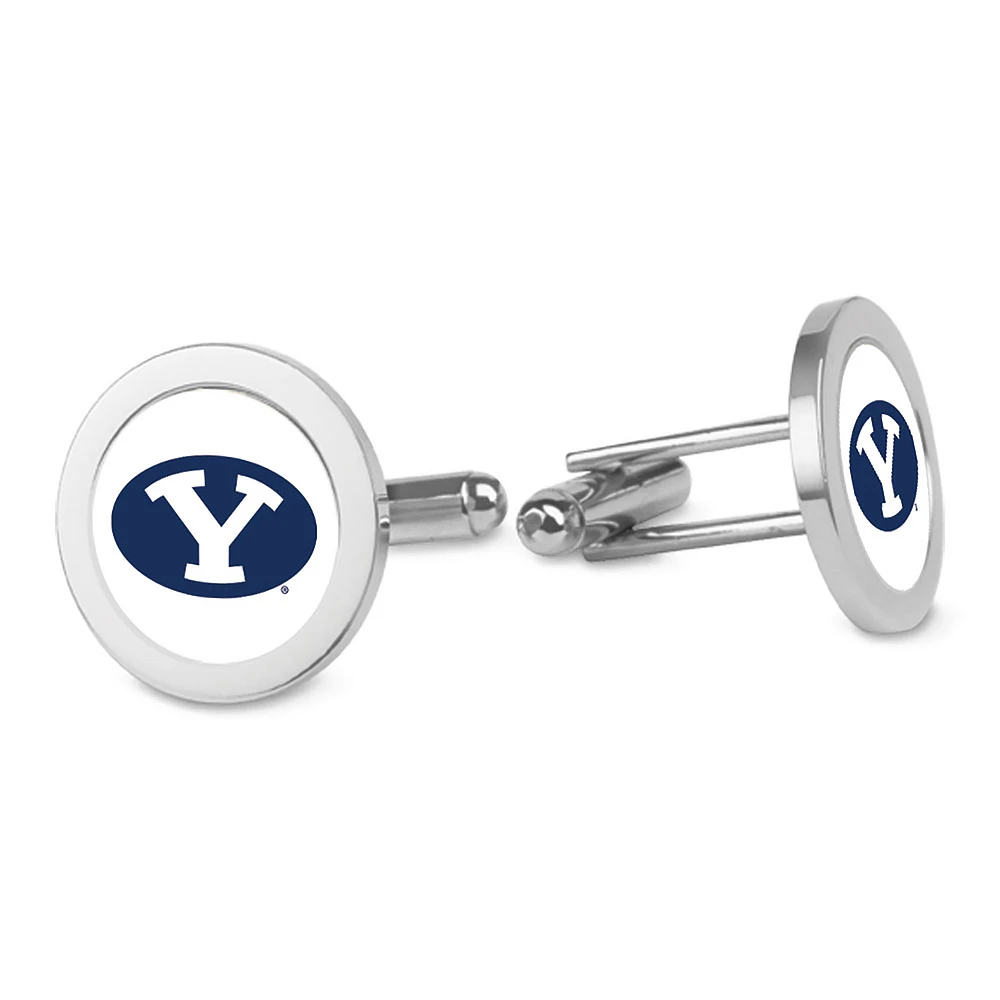 Silver BYU Cougars Cufflinks