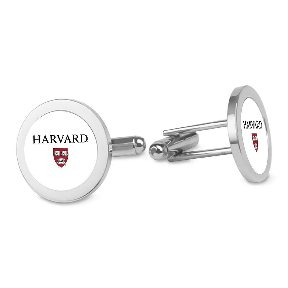 Silver Harvard Crimson Cufflinks