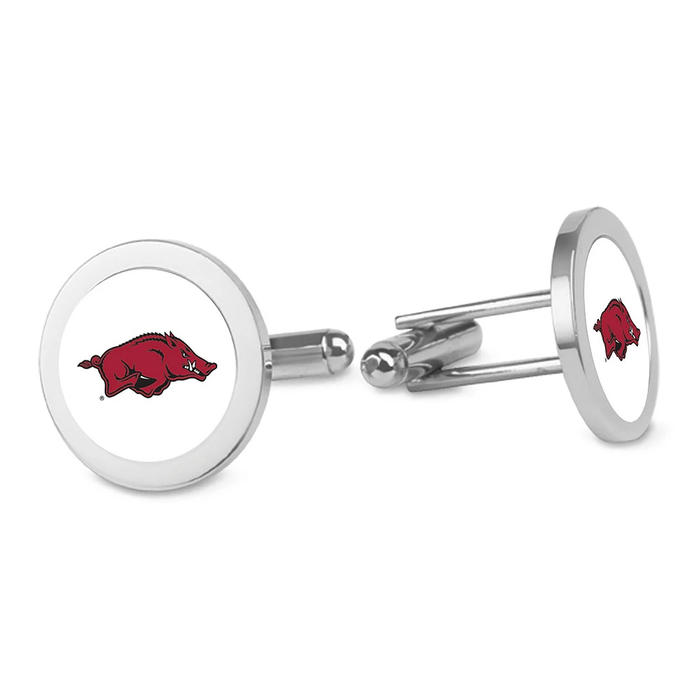 Silver Arkansas Razorbacks Cufflinks