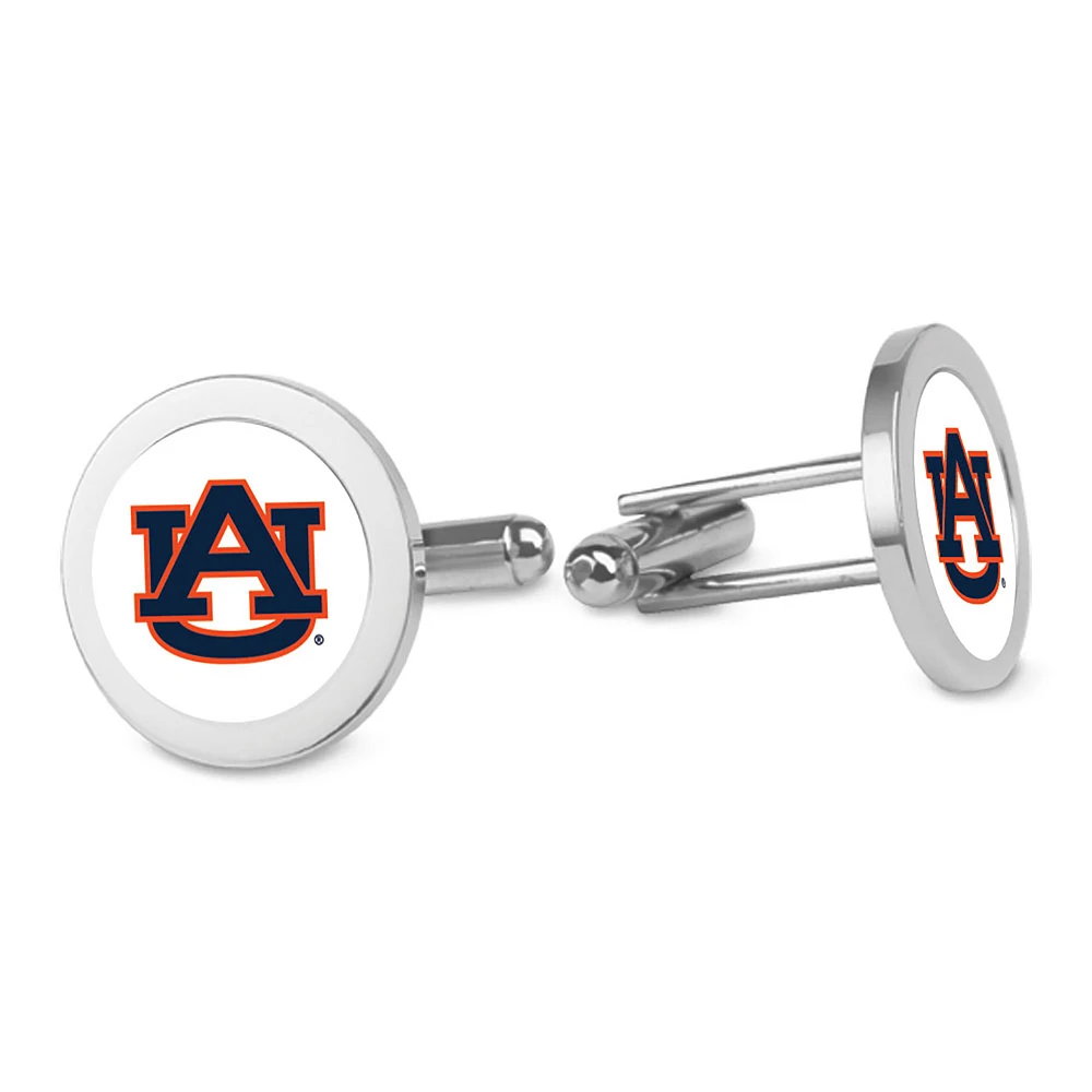 Silver Auburn Tigers Cufflinks