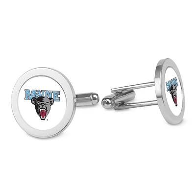 Silver Maine Black Bears Cufflinks