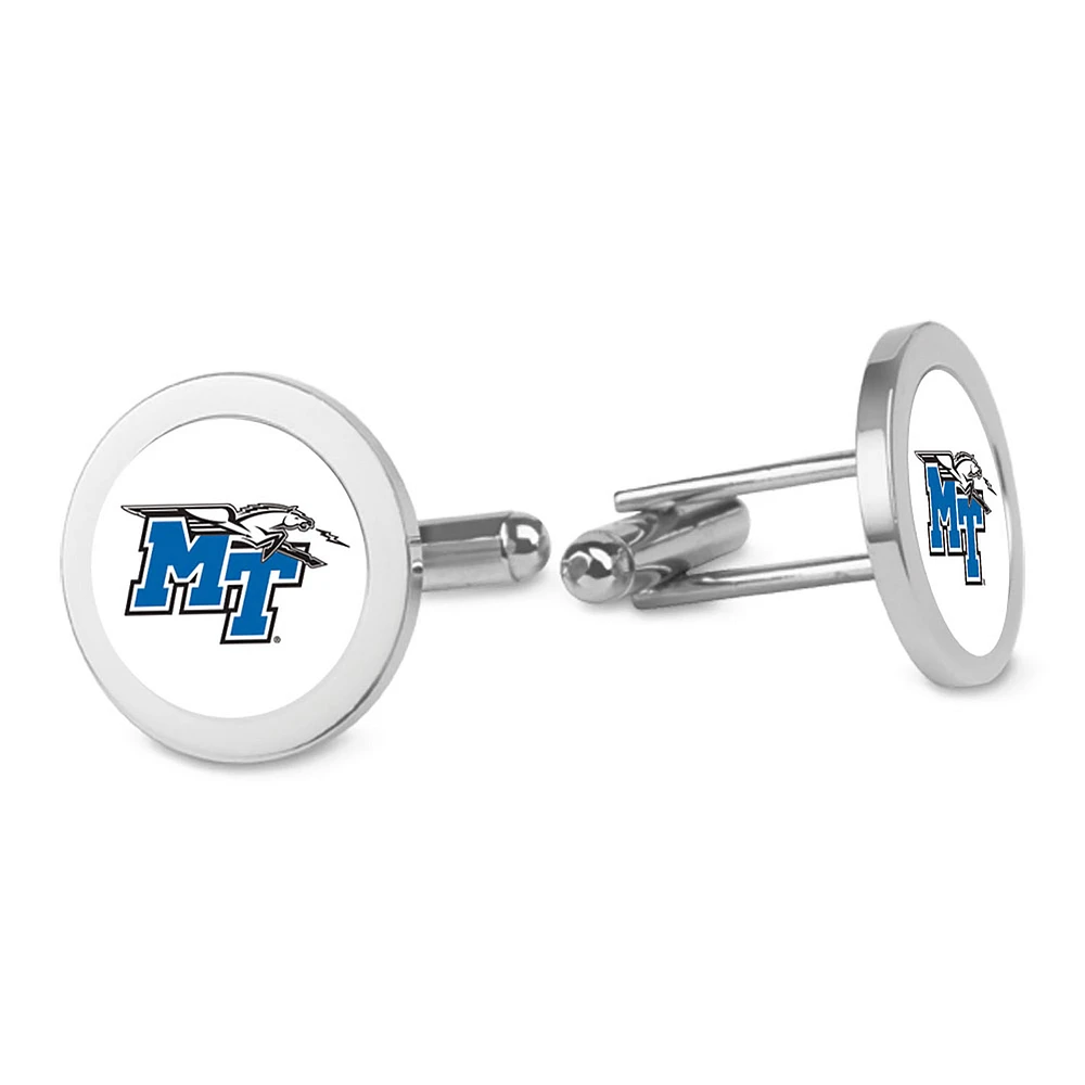 Silver MTSU Blue Raiders Cufflinks