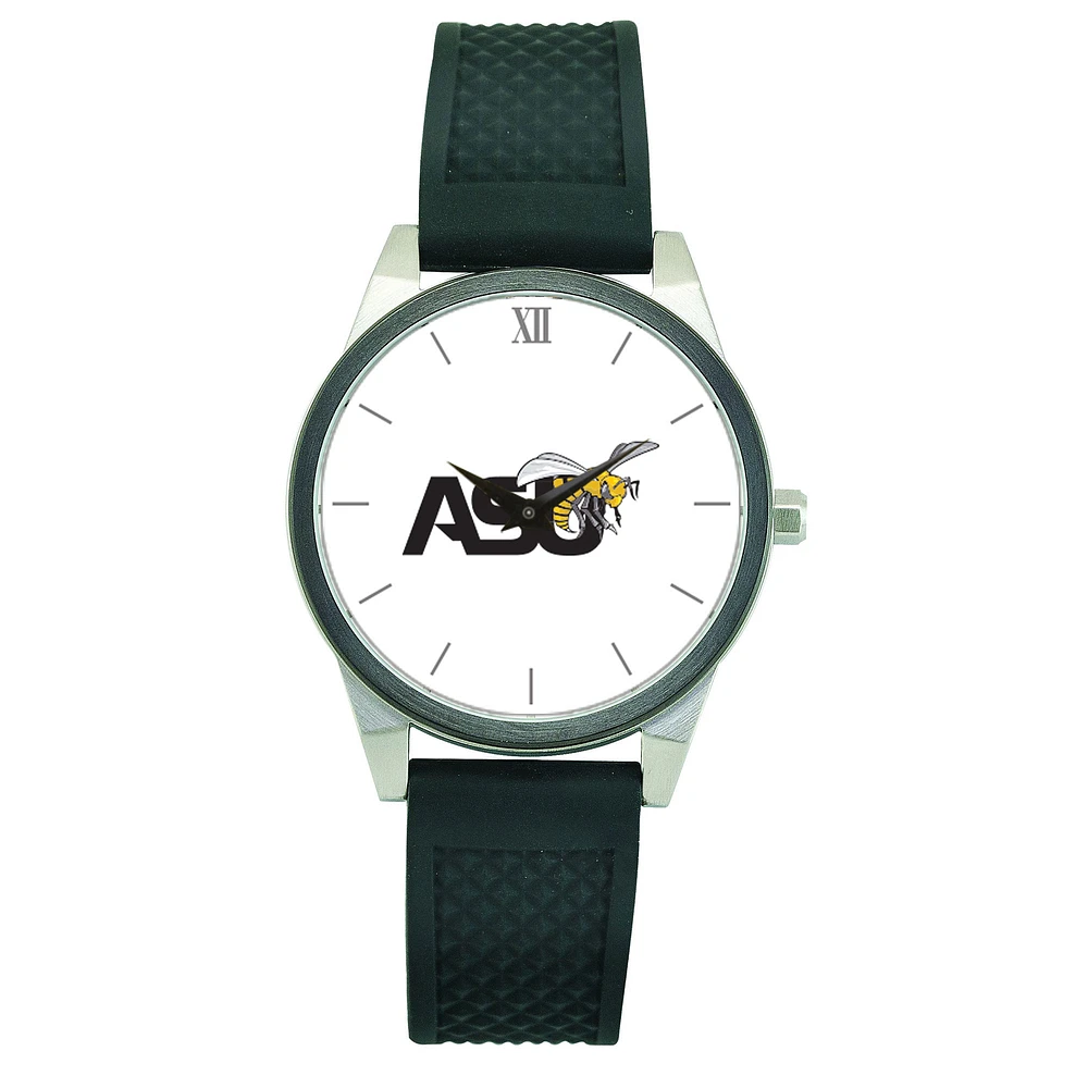 Women's Black Alabama State Hornets Silicone Strap Wristwatch