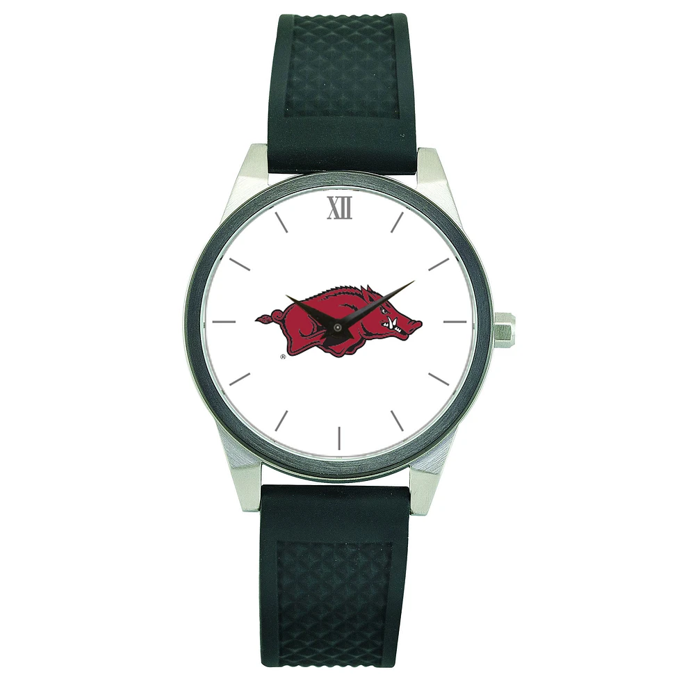 Women's Black Arkansas Razorbacks Silicone Strap Wristwatch