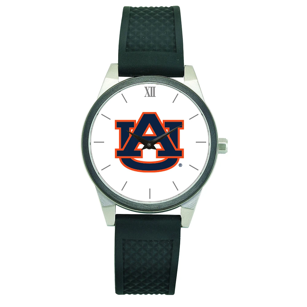 Women's Black Auburn Tigers Silicone Strap Wristwatch