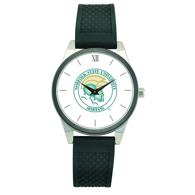 Women's Black Norfolk State Spartans Silicone Strap Wristwatch