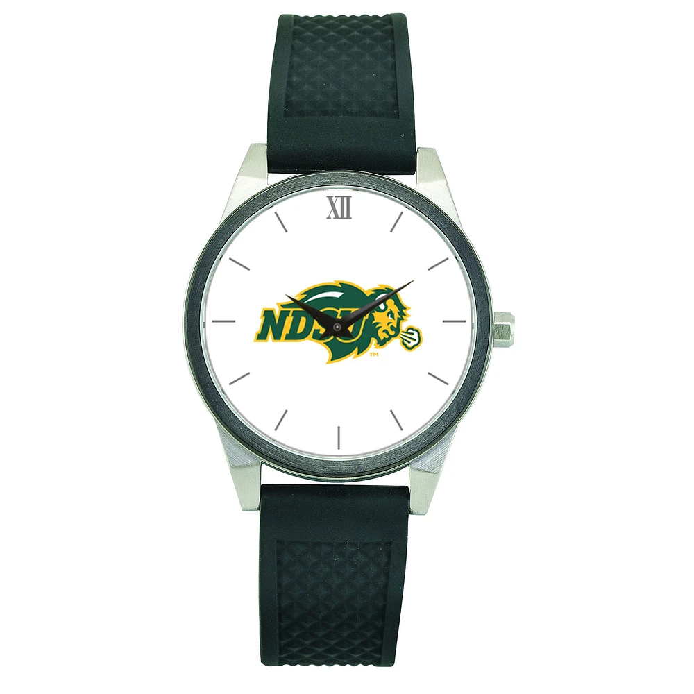 Women's Black NDSU Bison Silicone Strap Wristwatch