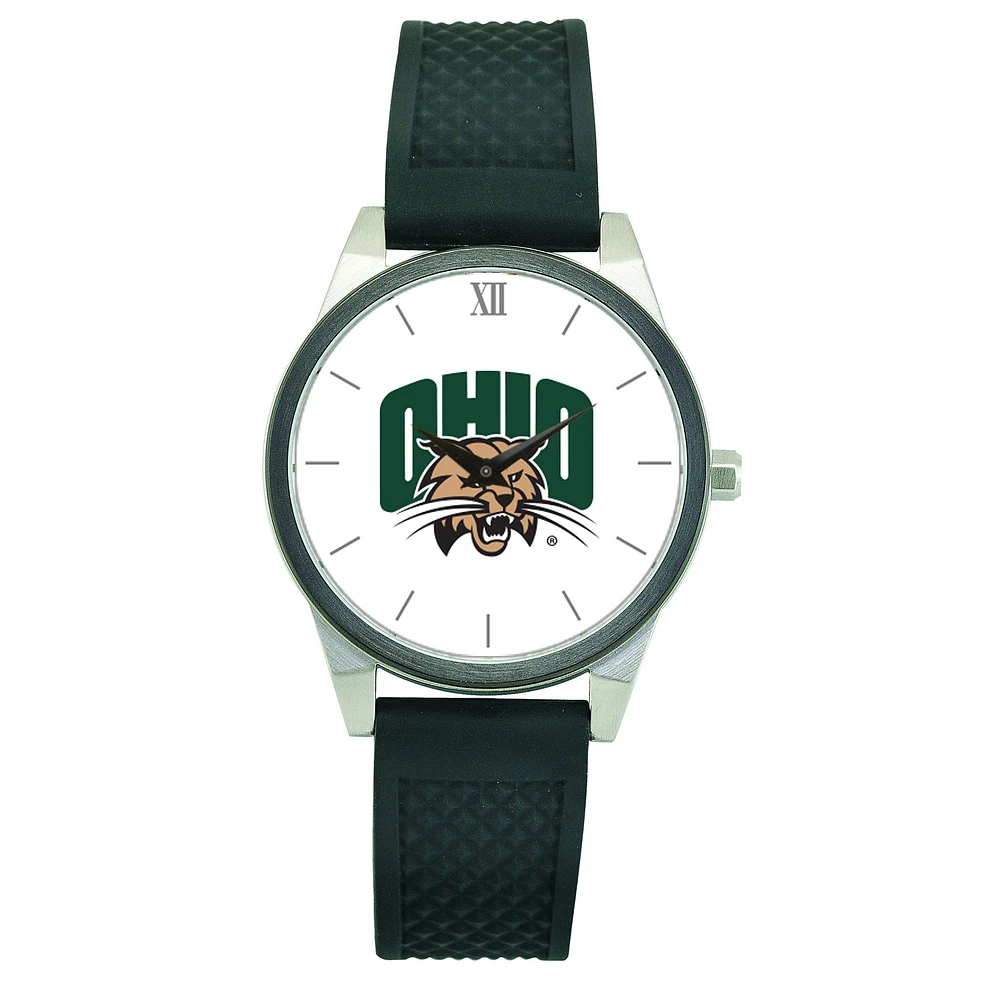 Women's Black Ohio Bobcats Silicone Strap Wristwatch