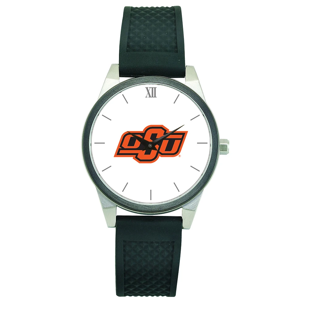 Women's Black Oklahoma State Cowboys Silicone Strap Wristwatch