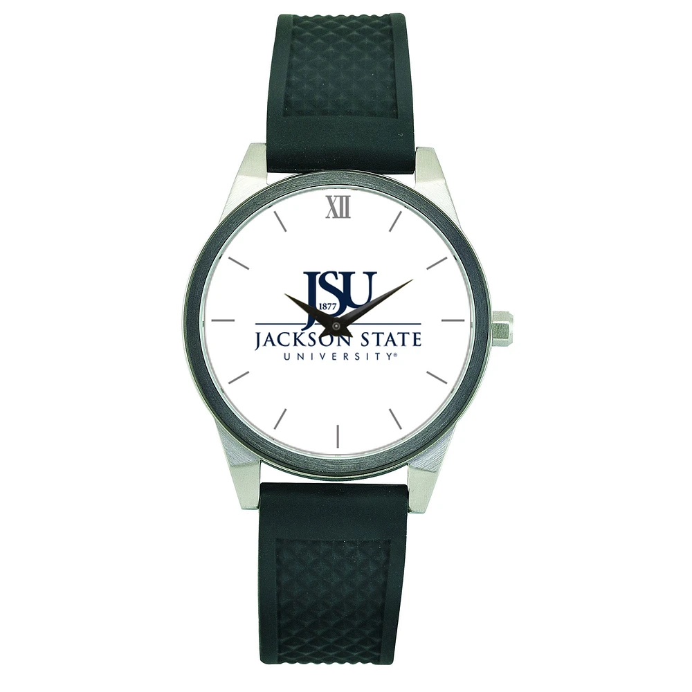 Women's Black Jackson State Tigers Silicone Strap Wristwatch