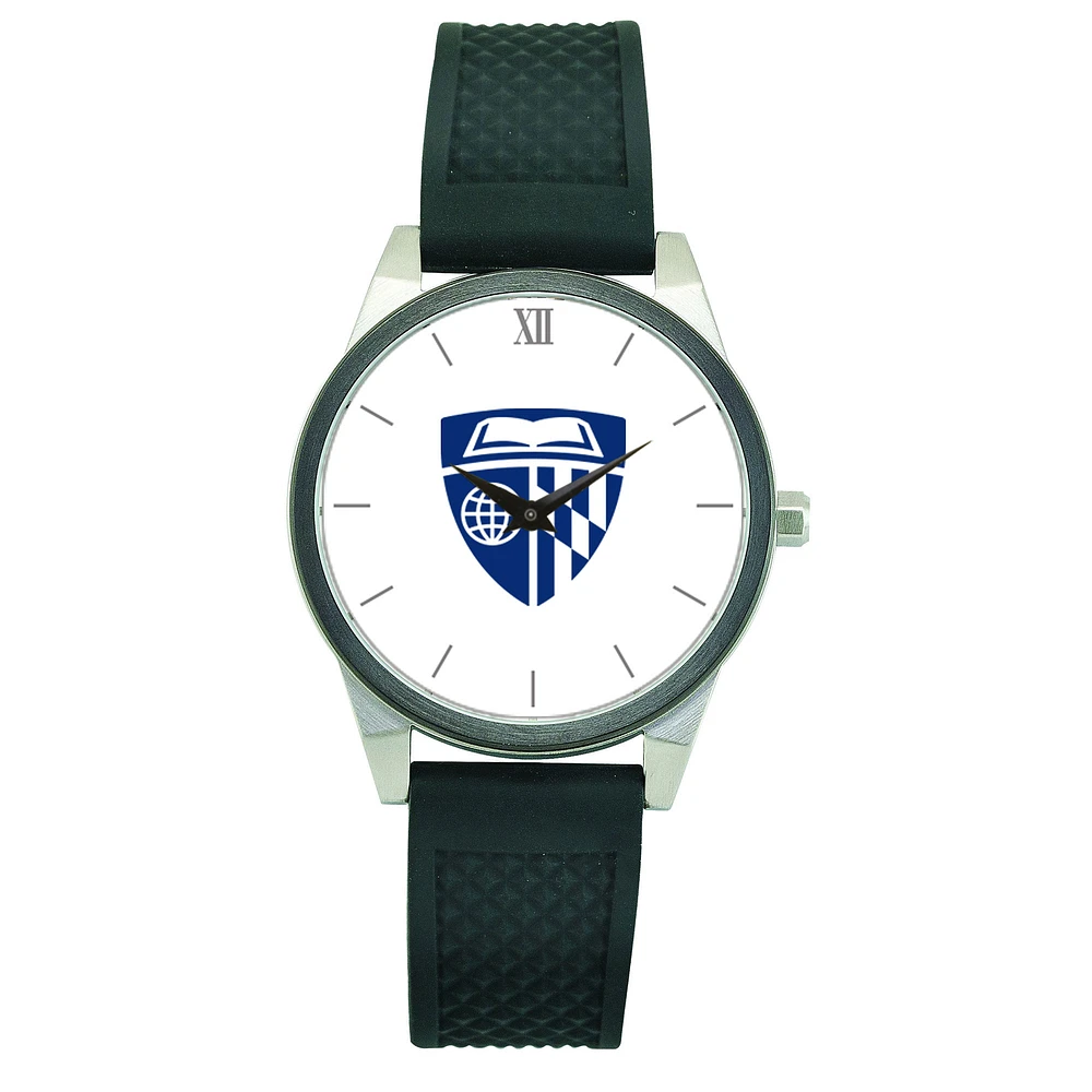Women's Black Johns Hopkins Blue Jays Silicone Strap Wristwatch