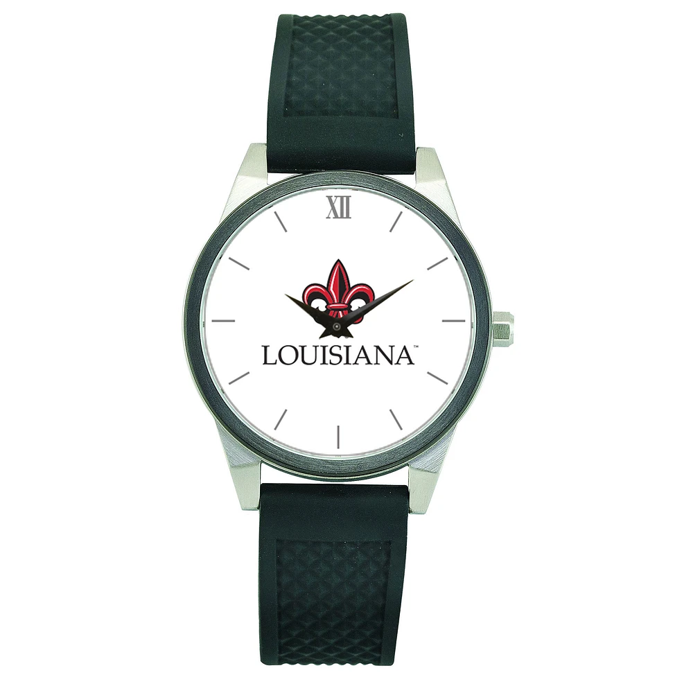 Women's Black Louisiana Ragin' Cajuns Silicone Strap Wristwatch