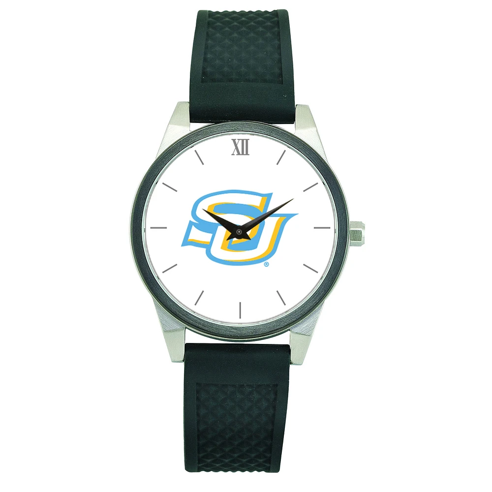Women's Black Southern University Jaguars Silicone Strap Wristwatch