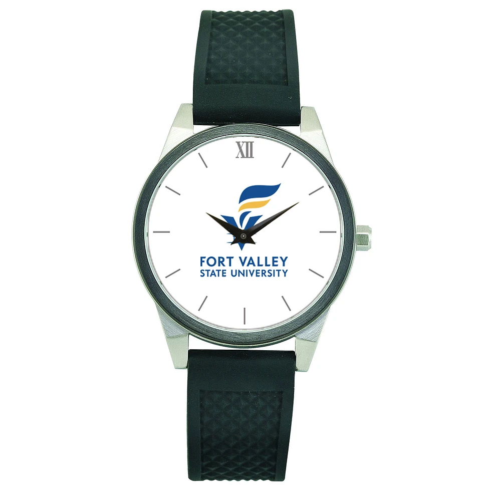 Women's Black Fort Valley State Wildcats Silicone Strap Wristwatch