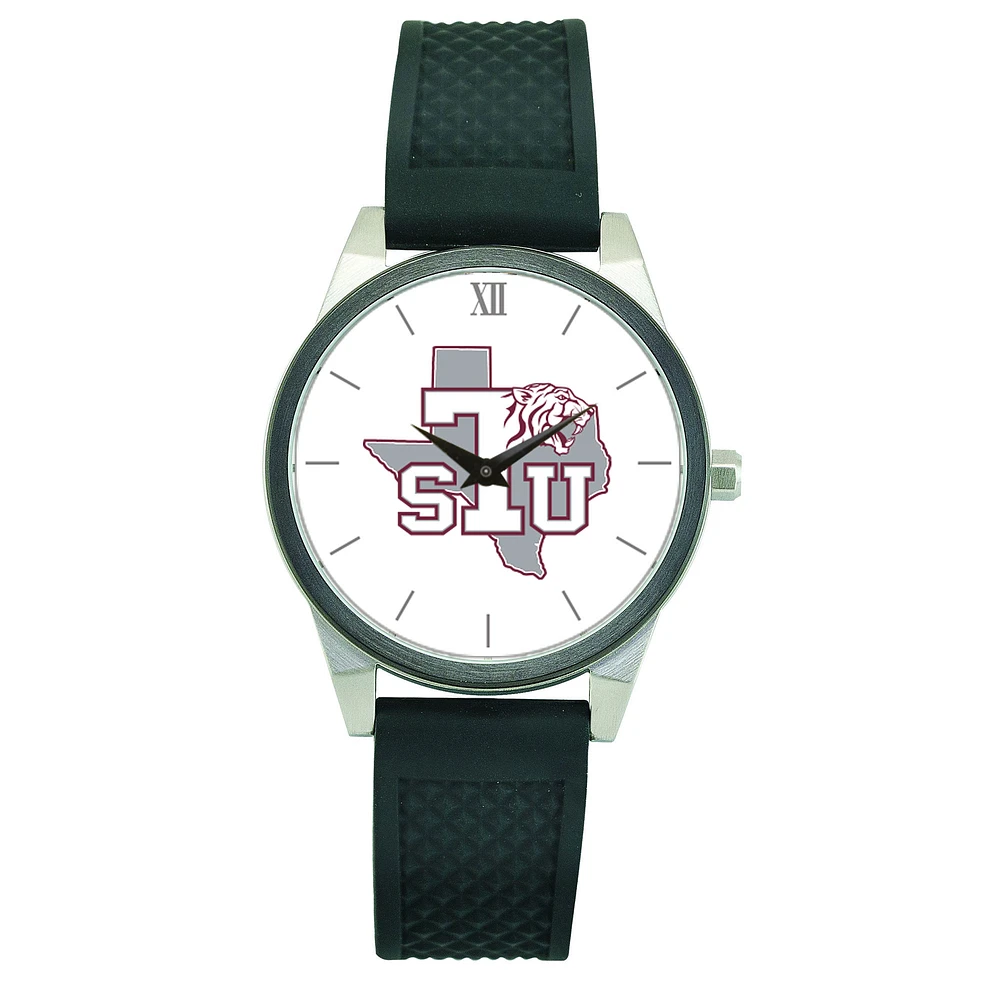 Women's Black Texas Southern Tigers Silicone Strap Wristwatch