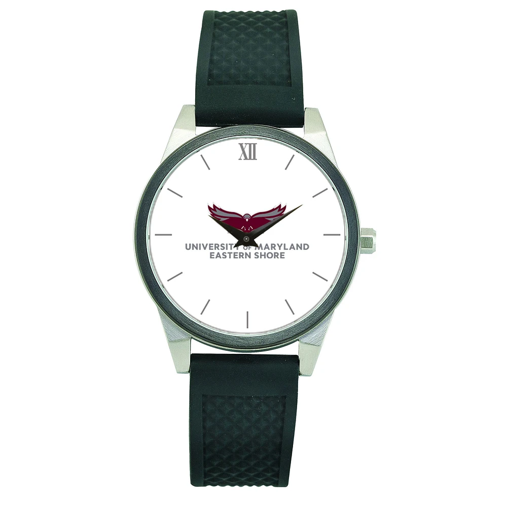 Women's Black Maryland Eastern Shore Hawks Silicone Strap Wristwatch
