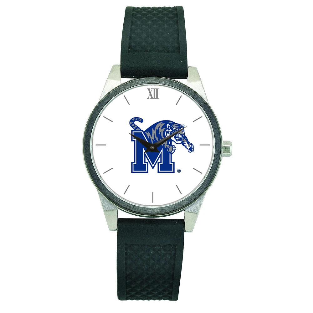 Women's Black Memphis Tigers Silicone Strap Wristwatch