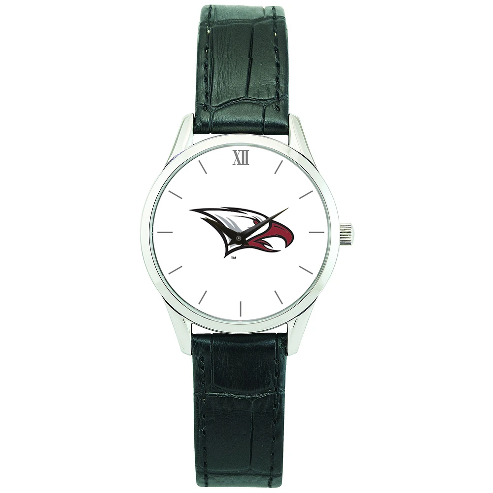 Women's Silver North Carolina Central Eagles Stainless Steel Watch with Leather Band