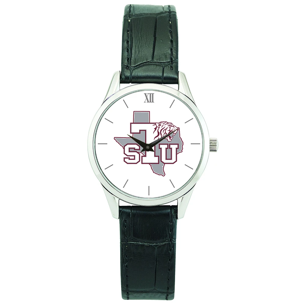 Women's Silver Texas Southern Tigers Stainless Steel Watch with Leather Band