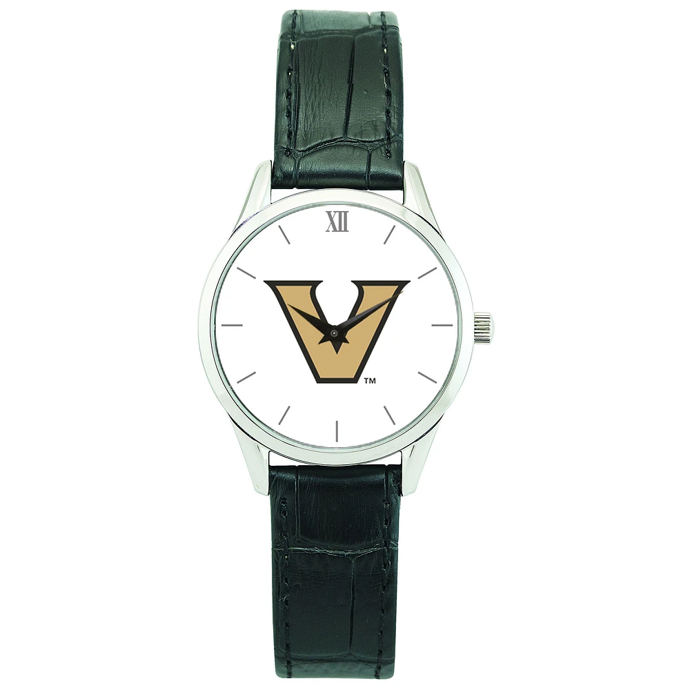 Women's Silver Vanderbilt Commodores Stainless Steel Watch with Leather Band