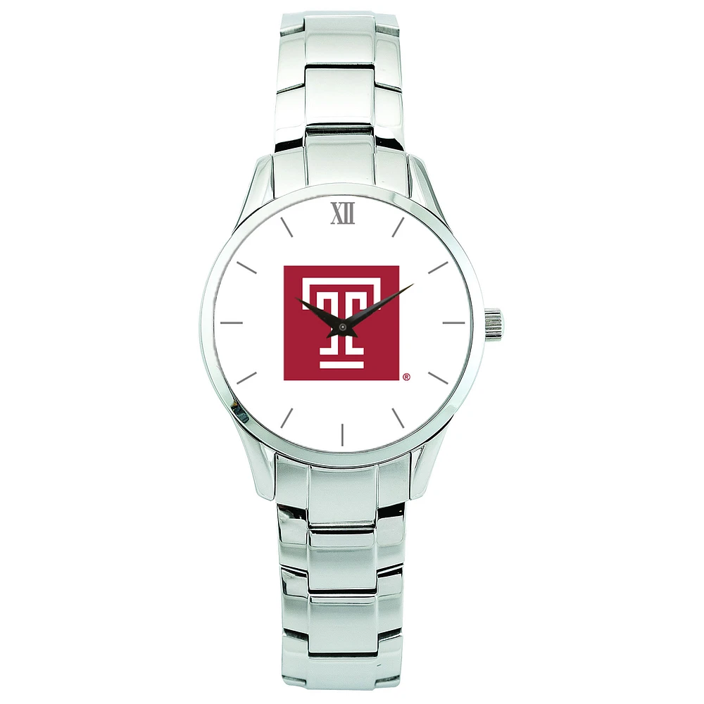 Men's Silver Temple Owls Stainless Steel Wristwatch