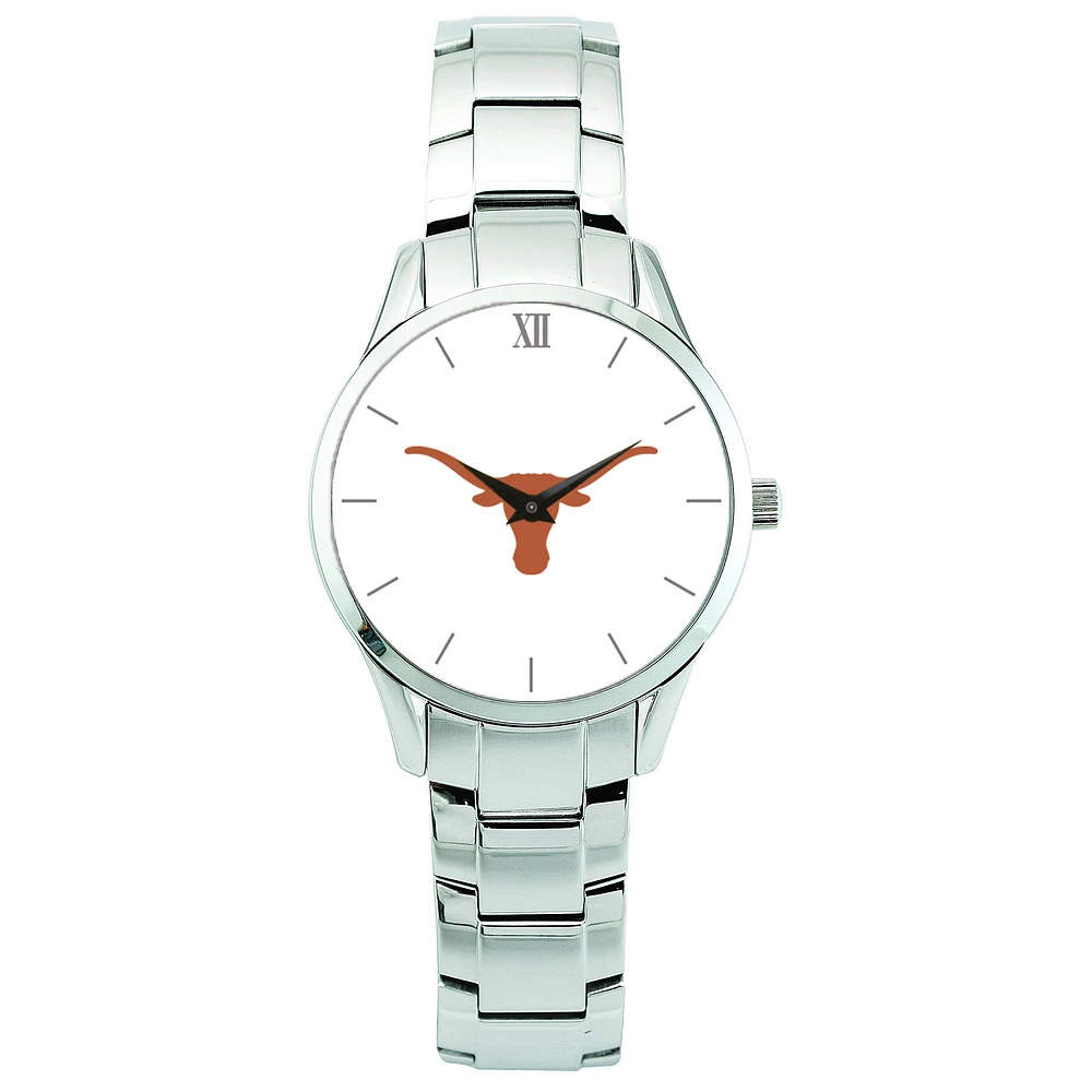 Men's Silver Texas Longhorns Stainless Steel Wristwatch